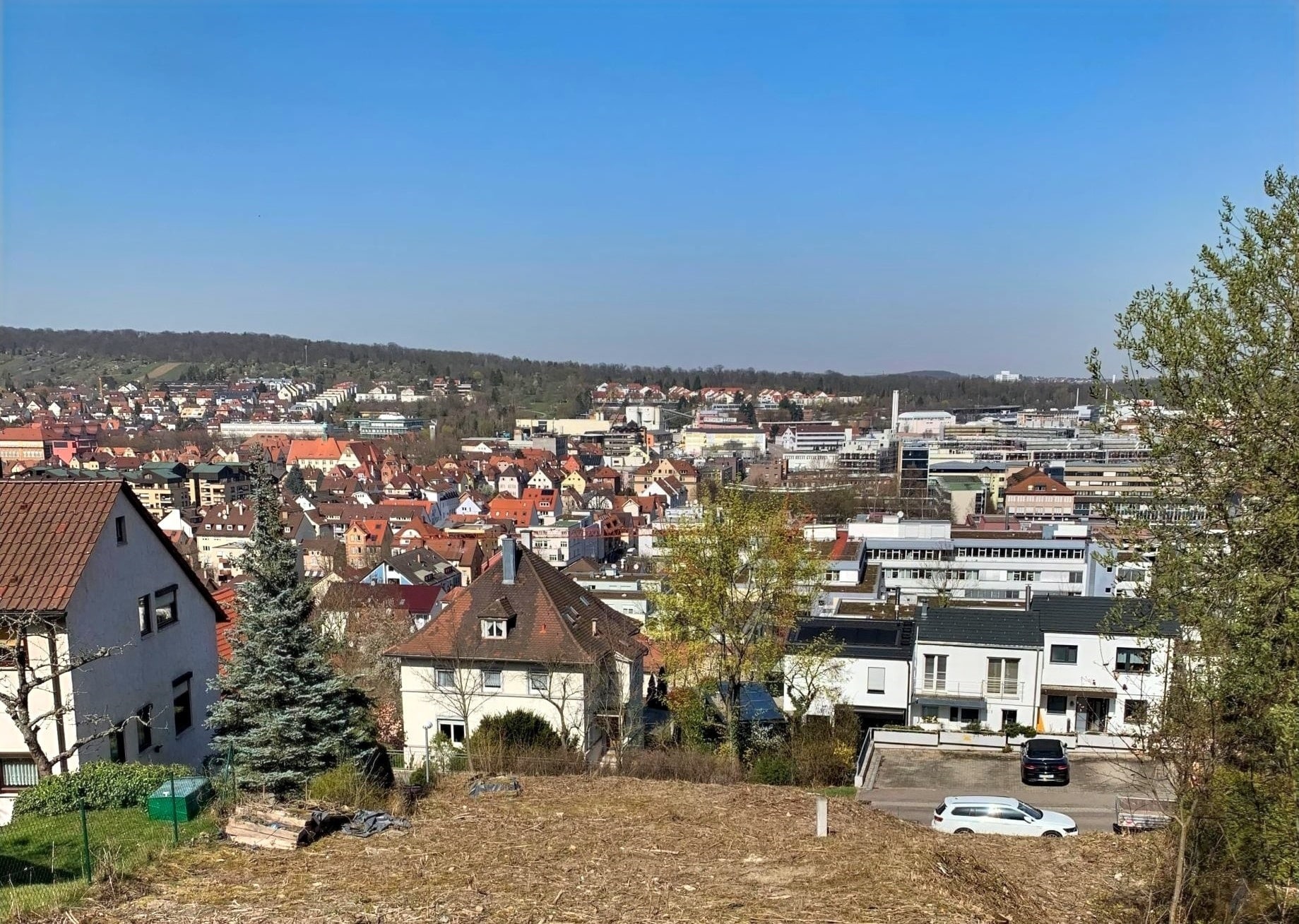 Aussicht vom Baugrundstück