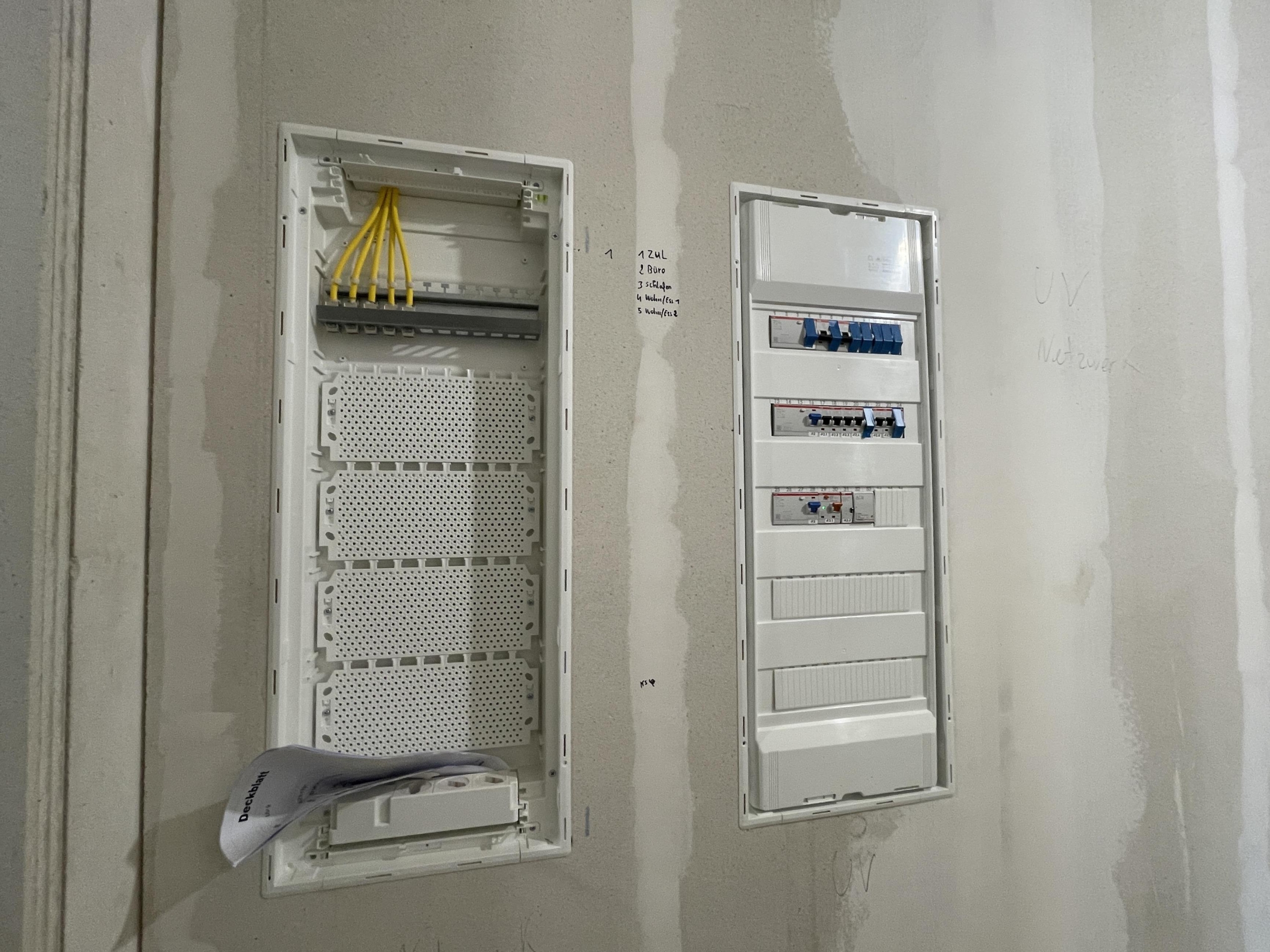 Internetverteiler und Sicherungen